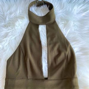 Backless Olive Green Jumpsuit